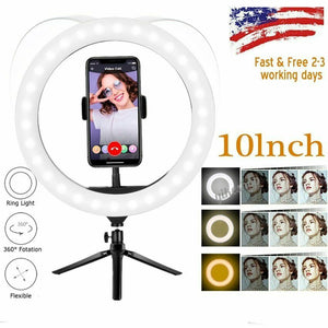 6'' LED SMD Ring Light Kit With Stand Dimmable 5500K For Camera Makeup Phone US