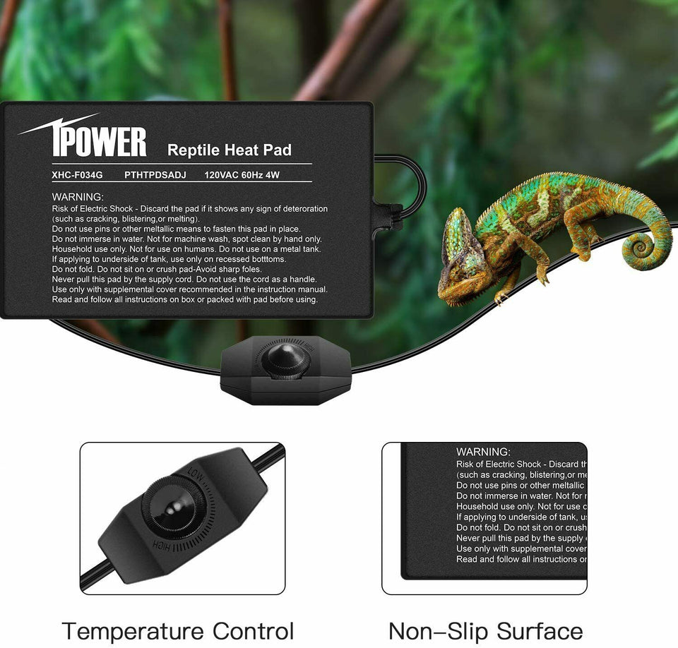 iPower Reptile Heating Mat with Tem Controller Under Tank Terrarium Heat Pad