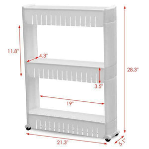 Slim Slide Out Storage Kitchen Pull Out Cart Trolley Shelf Narrow Places Rack