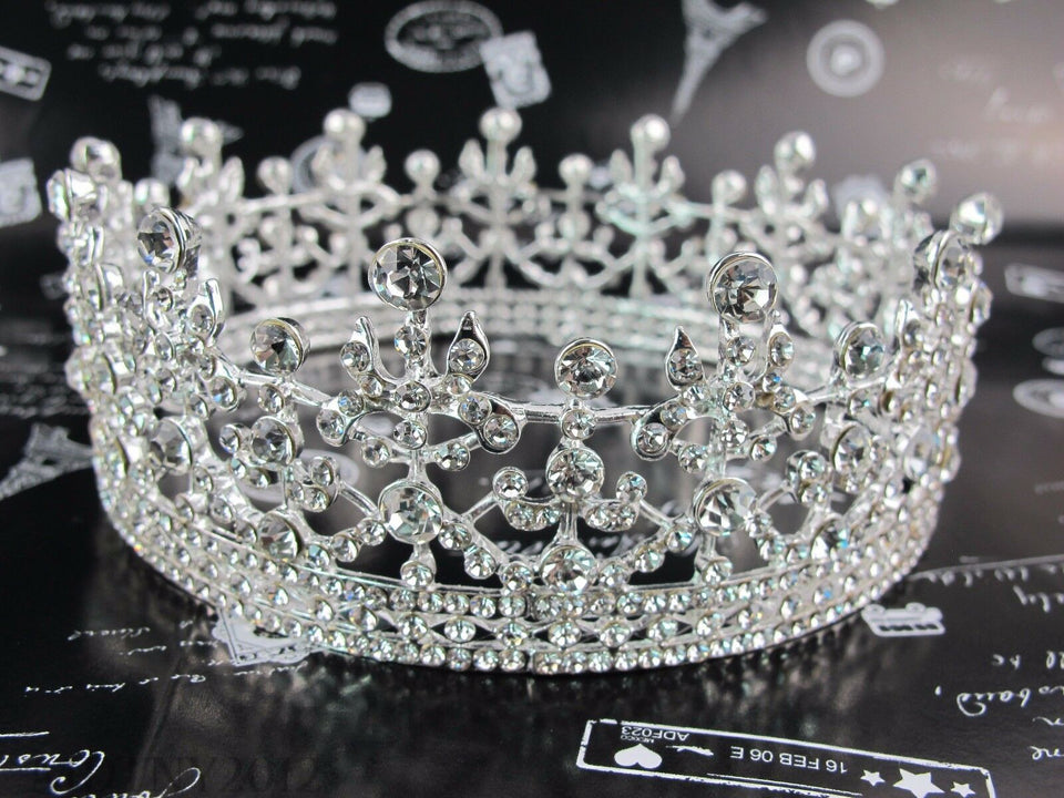 New 4.5cm High Full Crystal Luxury Wedding Bridal Party Pageant Prom Tiara Crown