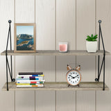 Sorbus Floating Shelves, Rustic Hanging Wall Shelf Décor - 24 Inches - 2 Tier 192405007163