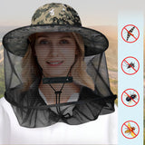 Mosquito Bug Bee Insect Protection Hat Head Face Mesh Net Cap Fishing Sun Hat US