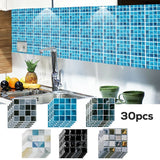 30 x 3D Tiles Wall Sticker Panels Self-adhesive Oil-Proof Wallpaper Indoor Decor