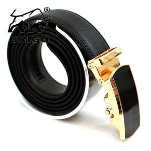 Genuine Leather Belt Mens Ratchet Dress Belts With Adjustable Automatic Buckle