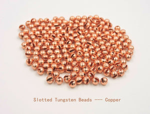 100 Slotted Tungsten Beads Copper Black Gold Silver Orange 5 Sizes