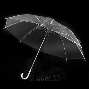 Large Transparent Clear Dome See Through Umbrella With White Handle New