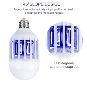 Electric Mosquito Insect Killer Zapper LED Light Fly Trap Blub Pest Control Lamp