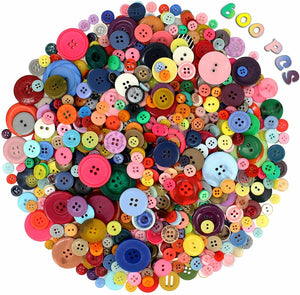 Craft DIY Buttons About 600PC Mixed Colors Assorted Sizes Round Resin Decoration