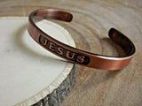 Antique Pure Copper Magnetic Bracelet Arthritis Energy Adjustable Cuff - Jesus 61068431656