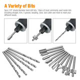 15X Rotary Multi Tool Cutting Guide Router Drill Bits Attachment Set for Dremel