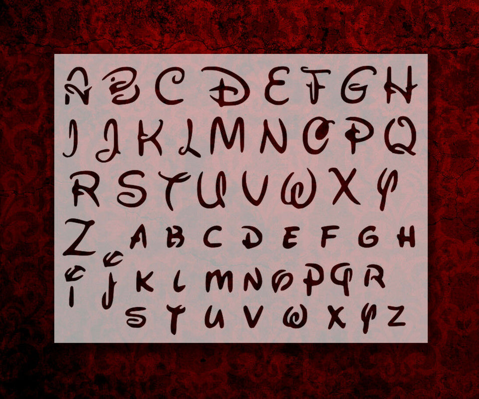 Disney Alphabet Letters 1.2" Font 11" x 8.5" Custom Stencil FREE SHIPPING (83)