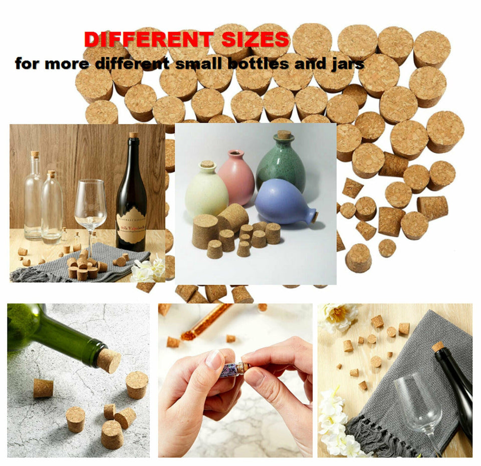 80 Pieces Tapered Cork Plugs Stoppers For Jars And Bottles 8 Sizes Assorted