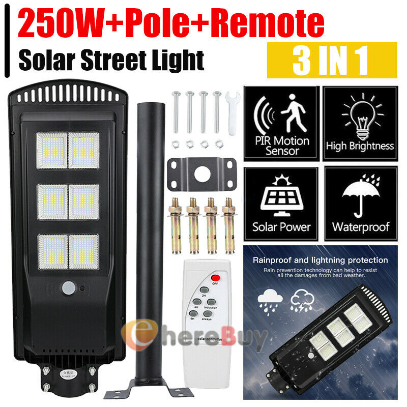 Solar LED Street Light Radar PIR Motion Sensor Wall Lamp Road Park Walkway Bulb