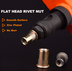 160 Rivet Nut Kit Carbon Steel Rivnut Insert Nutsert Threaded Flat Head M3-M10