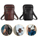Men Leather Fashion Phone Pouch Belt Bag Shoulder Crossbody Waist Pack Handbag