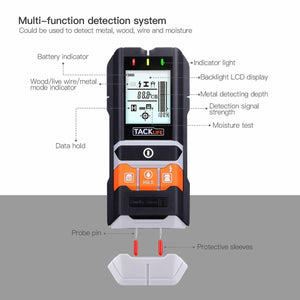 Stud Finder Wall Scanner-5 in 1 Wood Stud/Metal/Live AC Wire/Moisture detection