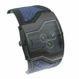 Mens Sports Irregular Dual Time Zone Leather Date Quartz Analog Wrist Watch Best