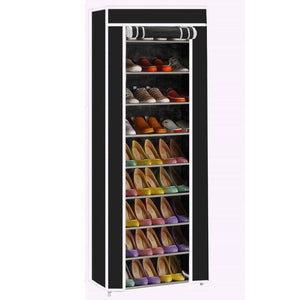 New 10 Tier Shoe Rack Shelf Standing Clost Cabinet Storage with Cover Black