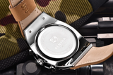 Men's Watch Military Tactical Leather Chronograph Sport Watches Quartz BENYAR