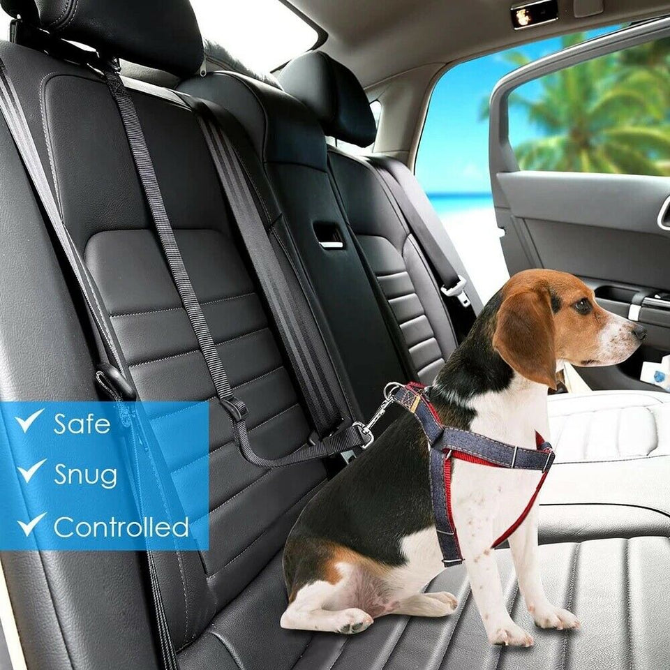 2PCS Dog Car Safety Seat Belt Restraint Harness Leash Travel Clip for Pet Cat US