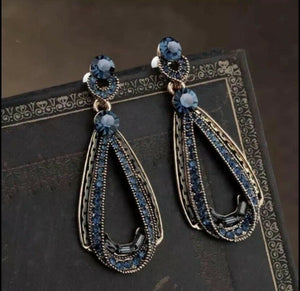 Elegant Drop Earrings for Women 925 Silver Jewelry Blue Sapphire A Pair/set