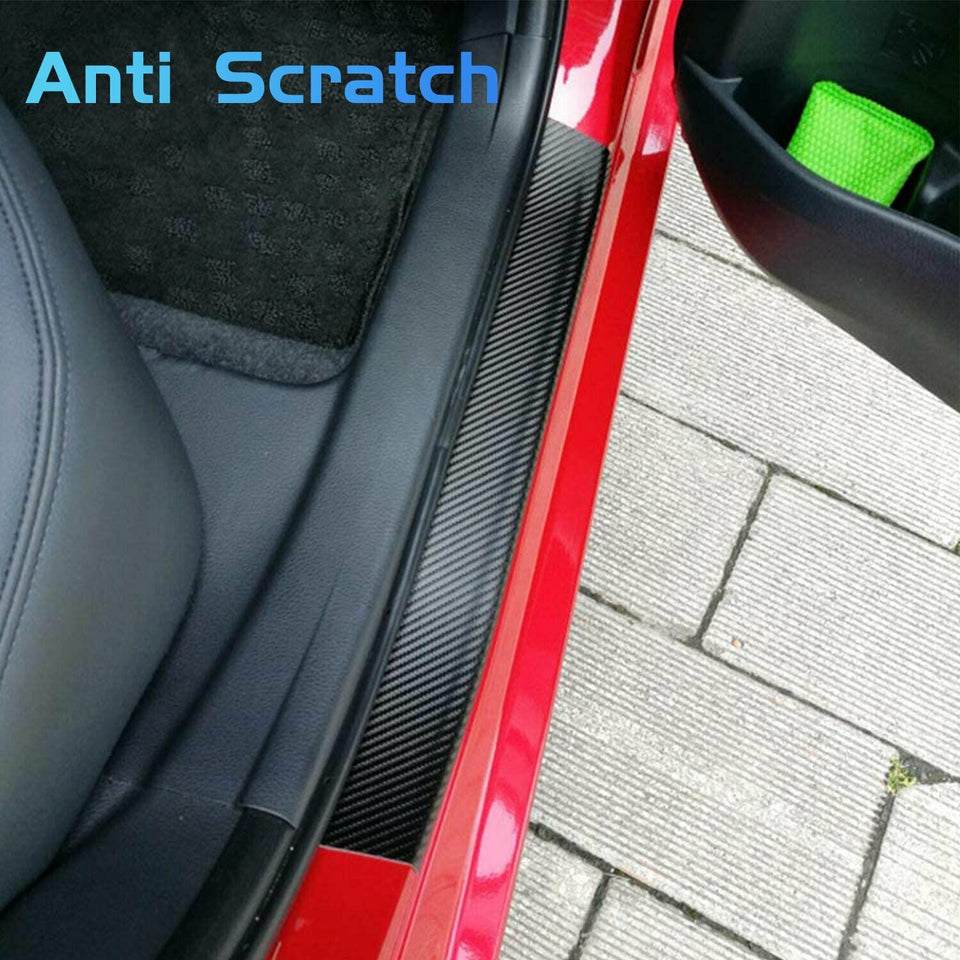 Car Door Carbon Fiber Sticker Body Anti Scratch Protector Sill Scuff Cover Strip