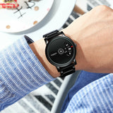 FNGEEN Waterproof Men's Quartz Watch Classic Stainless Steel Business Wristwatch