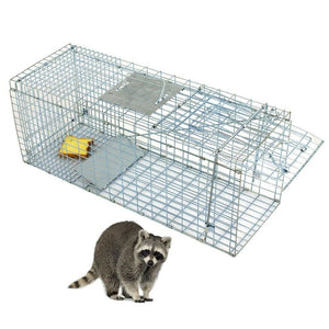 Professional Humane Animal Trap 32"x12.5"x12" Large Steel Cage Spring Loaded