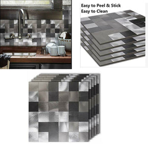 10 Sheets 12''x12''x0.2'' Peel and Stick Backsplash Tiles for Kitchen Wall Decor