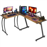 L-Shape Corner Computer Desk Table Study PC Laptop Workstation Wood Home Office