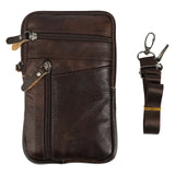 Men Leather Fashion Phone Pouch Belt Bag Shoulder Crossbody Waist Pack Handbag