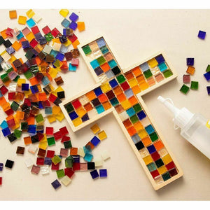 1000 Pieces Mosaic Tiles for Crafts Bulk Glass Stained for Decoration Supplies 843128176512