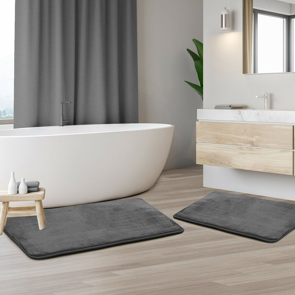 Luxurious Absorbent Soft Memory Foam Bath Mat Bathroom Shower Rug Non Slip