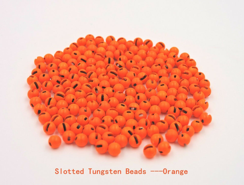100 Slotted Tungsten Beads Copper Black Gold Silver Orange 5 Sizes
