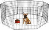 24 Tall Dog Playpen Crate Fence Pet Kennel Play Pen Exercise Cage -8 Panel Black
