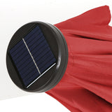 10ft Solar Umbrella 32 LED Lighted  Powered  Patio with Push Button Tilt Crank 700161271836