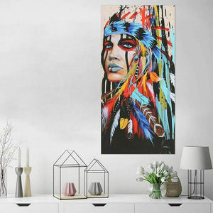 Art Decor Abstract Indian Woman Canvas Oil Painting Print Picture Home Wall Hang