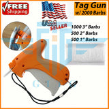 Garment CLOTHING PRICE LABEL TAGGING TAG TAGGER GUN WITH 2000 BARBS 1 Needle