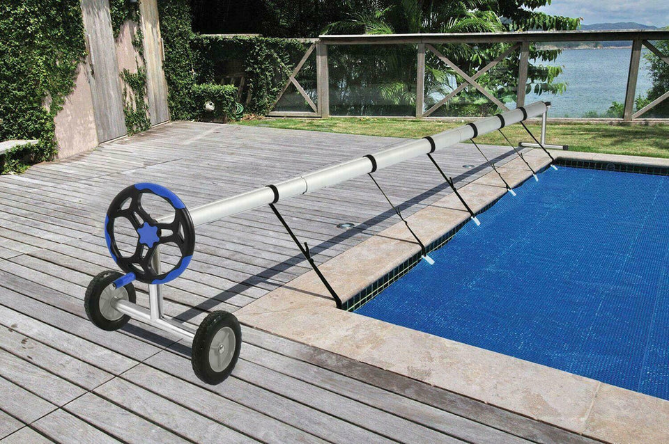Stainless Steel Solar Cover Reel For Swimming Pools Up To 18 Feet Wide Inground