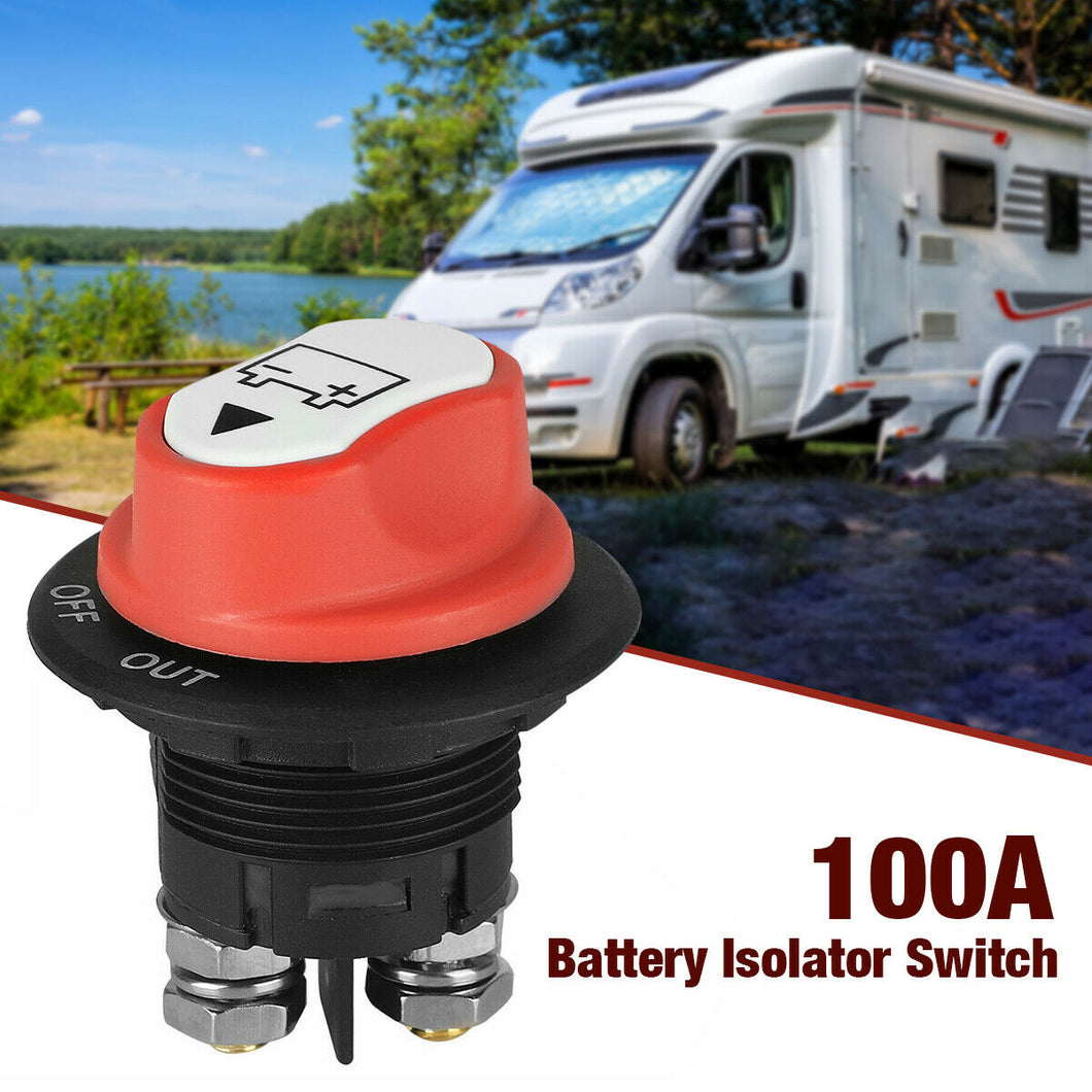 100A Battery Isolator Switch Disconnect Power Cut Off Kill for Car Boat RV Truck