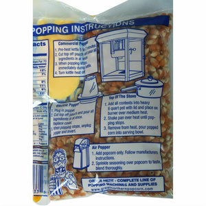 Case of 24 Premium 8 Oz Popcorn Portion Packs Tri-Pack for Machine or Stove Top