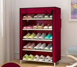 6 Layer 5 Shelf Shoes Cabinet Storage Organizer Shoe Rack Dustproof Standing