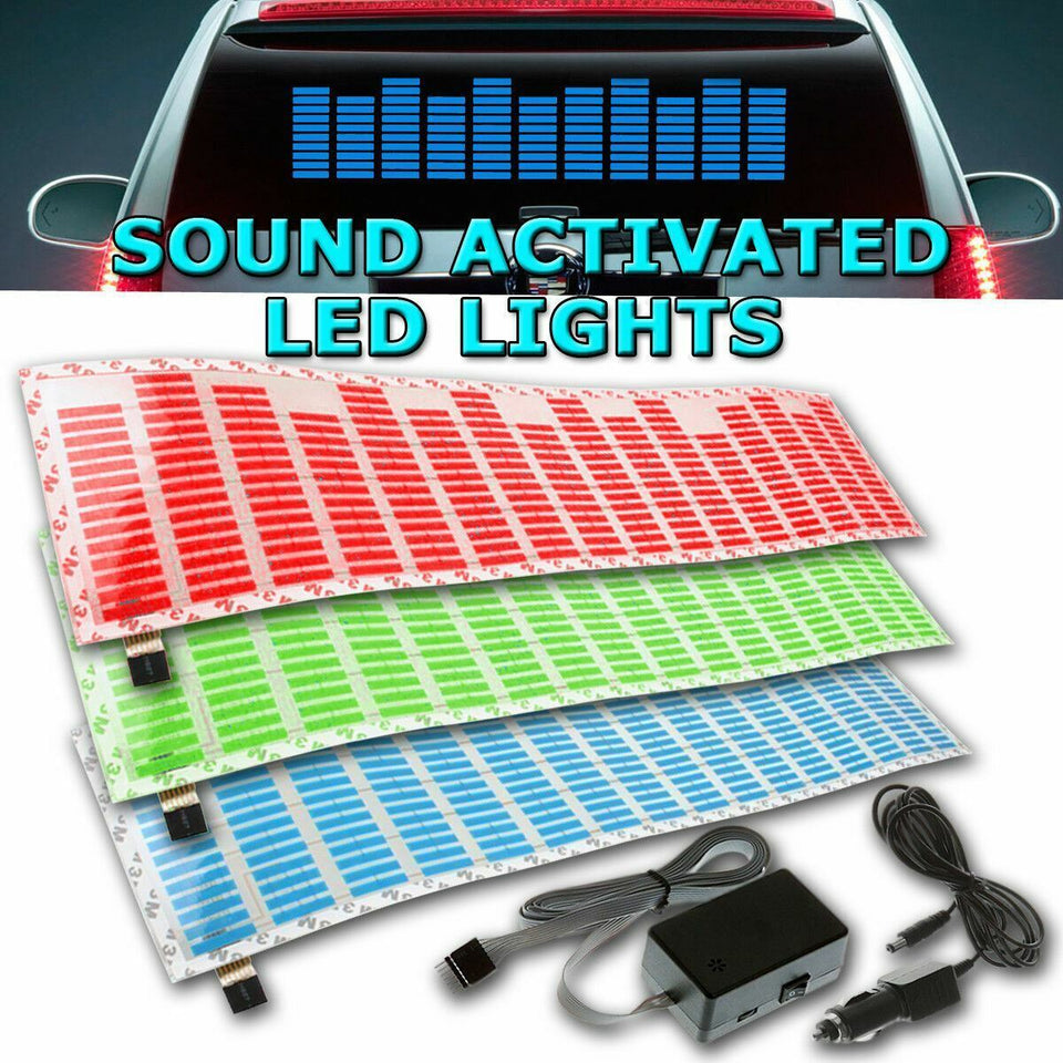 Zone Tech Sound Music Beat Activated Stickers Equalizer LED Light Blue Red Green