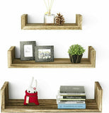3 PCS Floating Shelves Wall Rustic Wood for Bathroom Living Room Bedroom Office