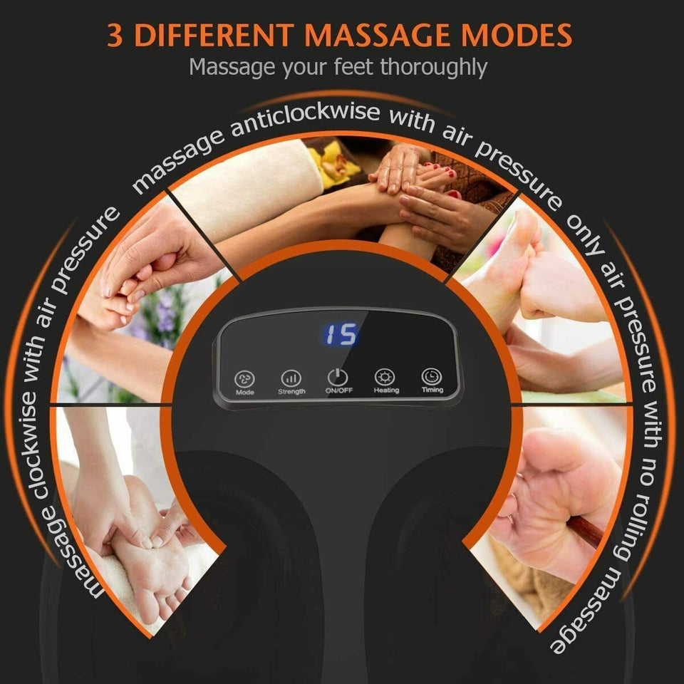 Shiatsu Foot Massager With Deep Kneading Heat & Timer Therapy Rolling Massage