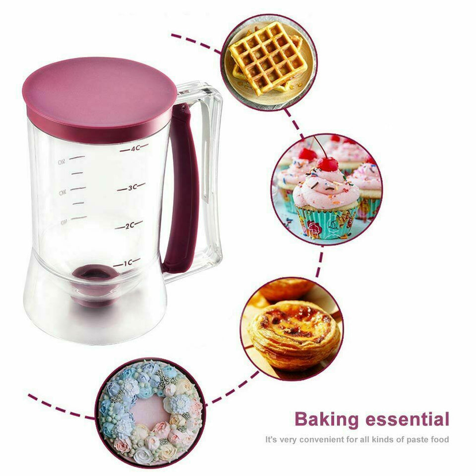 900ml Batter Dispenser DIY Muffin Cupcake Pancake Kitchen Measuring Baking Tools