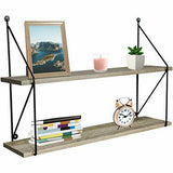 Sorbus Floating Shelves, Rustic Hanging Wall Shelf Décor - 24 Inches - 2 Tier 192405007163