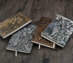 "Emboss Dragon" Faux Leather Diary Journal Vintage Retro Art Notepad Notebook