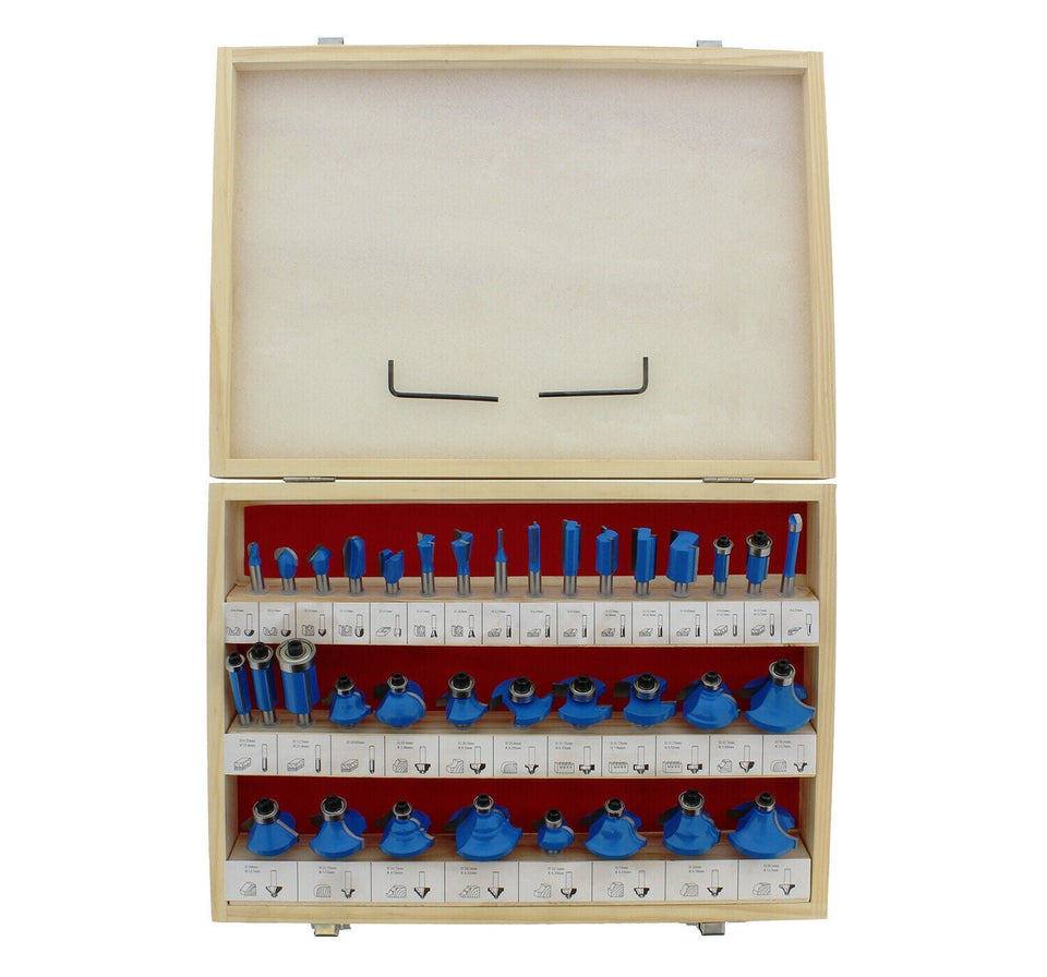 ABN Tungsten Carbide Router Bit 35-Piece Set – 1/4" Inch Shank Drill Bits Kit