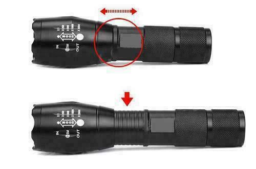 10000LM LED Zoomable Flashlight Torch Lamp Light 5-Mode